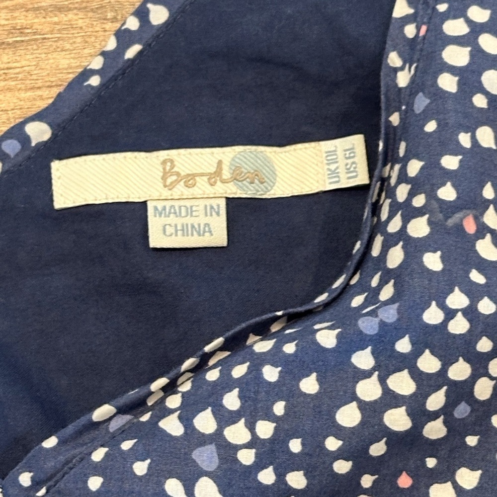 Boden Navy Floral Cap-Sleeve Sheath Dress with Pink Belt - Picture 8 of 9